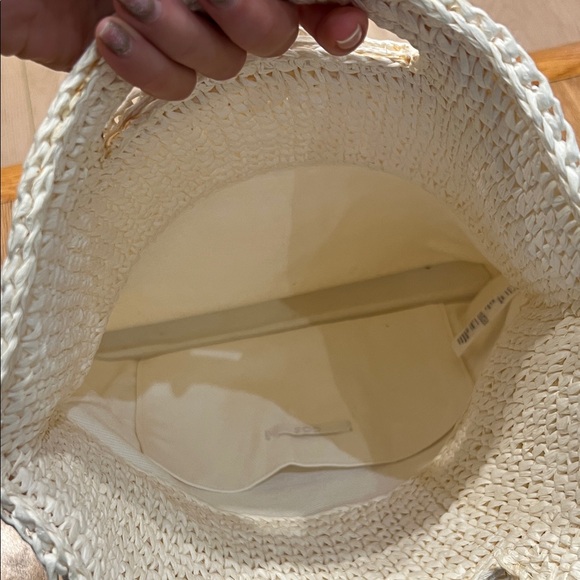 Woven Cream Tote Bag with Built-In Handles - Picture 6 of 7